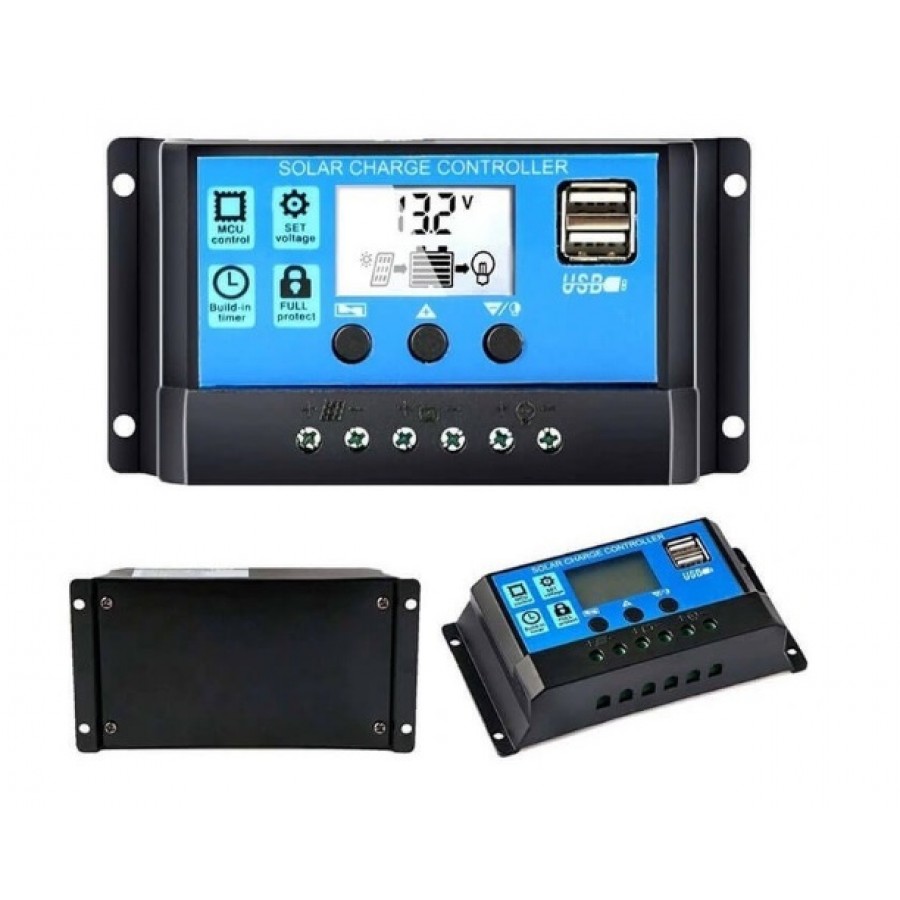 REGULATOR CONTROLER PENTRU PANOU SOLAR, 30A, 12V/24V, DISPLAY LCD SI 2 PORTURI USB - Iluminat -reducerim.ro REGULATOR CONTROLER PENTRU PANOU SOLAR, 30A, 12V/24V, DISPLAY LCD SI 2 PORTURI USB - Iluminat - reducerim.ro
