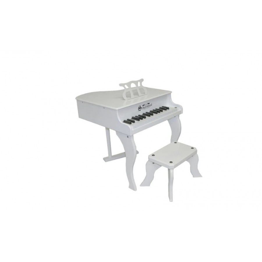 Pian cu scaun pentru copii, 30 clape, 48 cm, Alb 