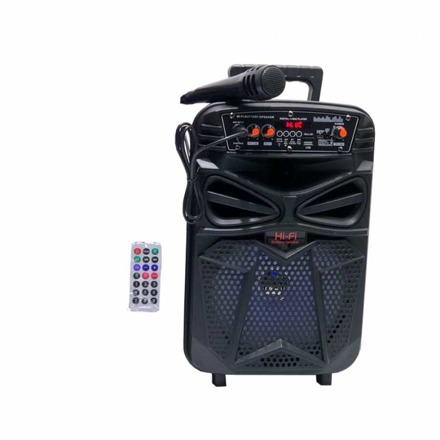 Boxa Portabila elSales, ELS-A0-806A, cu Bluetooth, USB, Microfon, Cititor Card, Telecomanda, Lumini LED Boxa Portabila elSales, ELS-A0-806A, cu Bluetooth, USB, Microfon, Cititor Card, Telecomanda, Lumini LED