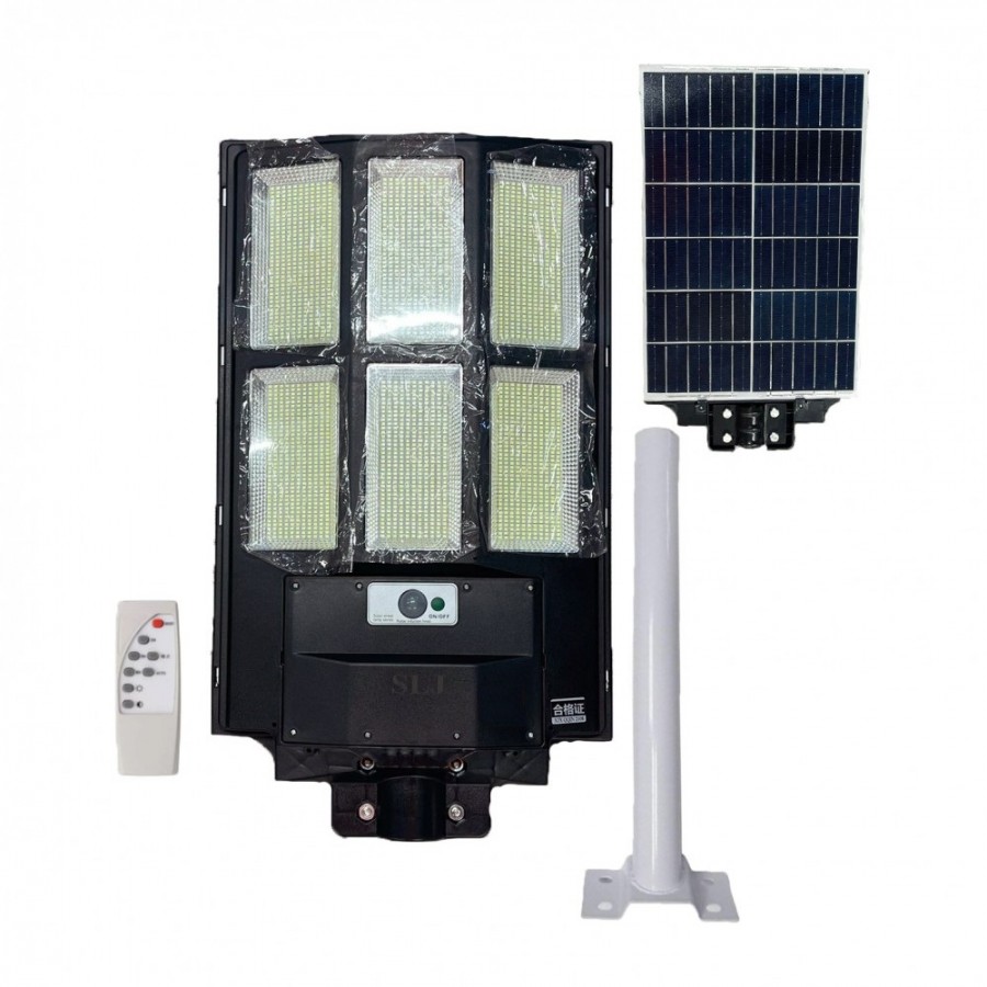 Lampa solara stradala cu telecomanda si panou solar incorporat, 1000W, 6 cadrane, cod 02600 - Iluminat - reducerim.ro