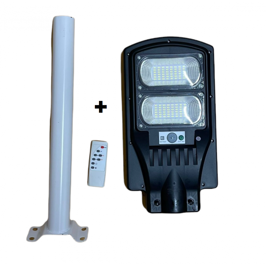 Lampa stradala Jortan  100W, cu panou solar, senzor lumina, telecomanda COD0800Z - Iluminat - reducerim.ro
