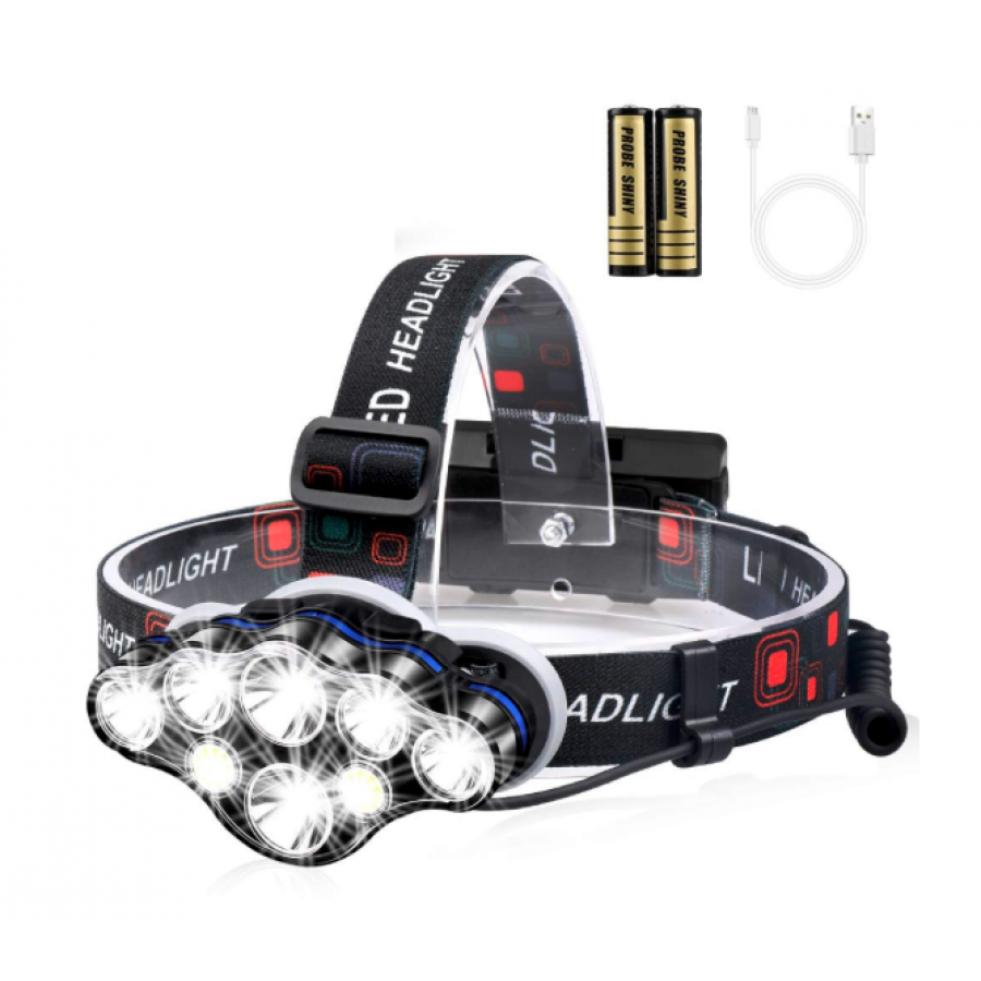 LANTERNA DE CAP PREMIUM CU 8 LED-URI, REZISTENTA LA APA COD 035Al - Iluminat - reducerim.ro
