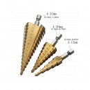 Burghiu conic pentru metal in trepte, spiral conic 4-32 mm, set 3 bucati - Unelte&Scule -reducerim.ro Burghiu conic pentru metal in trepte, spiral conic 4-32 mm, set 3 bucati - Unelte&Scule - reducerim.ro