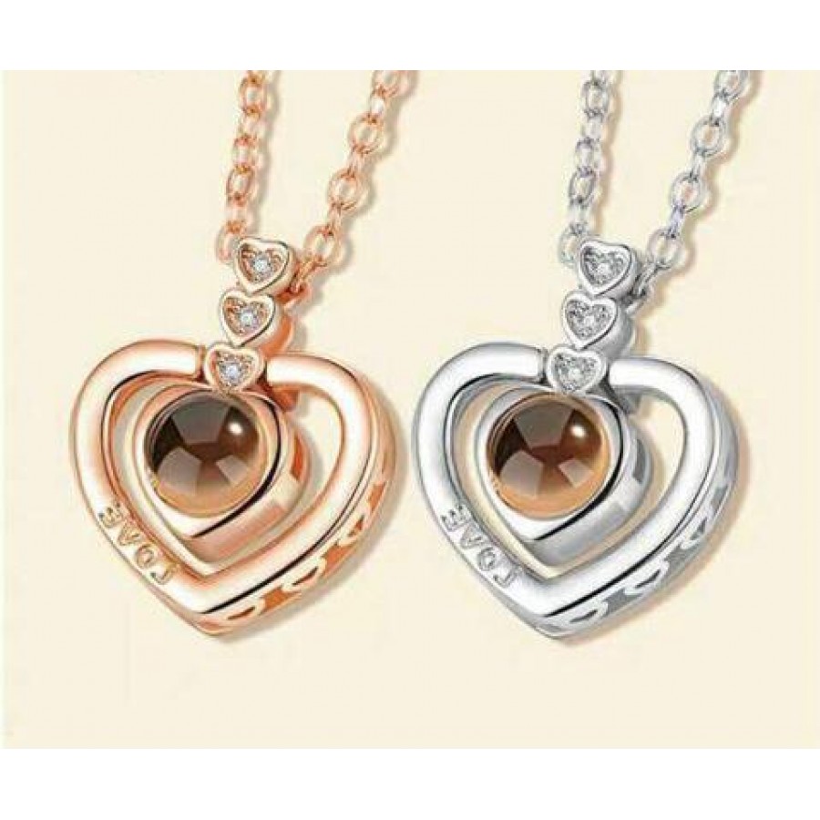 Lantisor-Te Iubesc de 100x altfel Rose Gold - Cadouri - reducerim.ro