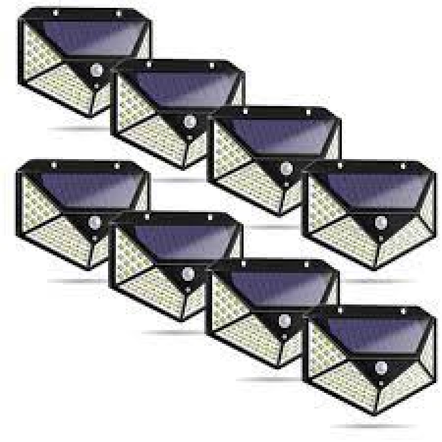 Set 8 x Lampa 100 LED cu panou solar, senzor de miscare - ELECTRONICE -reducerim.ro Set 8 x Lampa 100 LED cu panou solar, senzor de miscare - ELECTRONICE - reducerim.ro