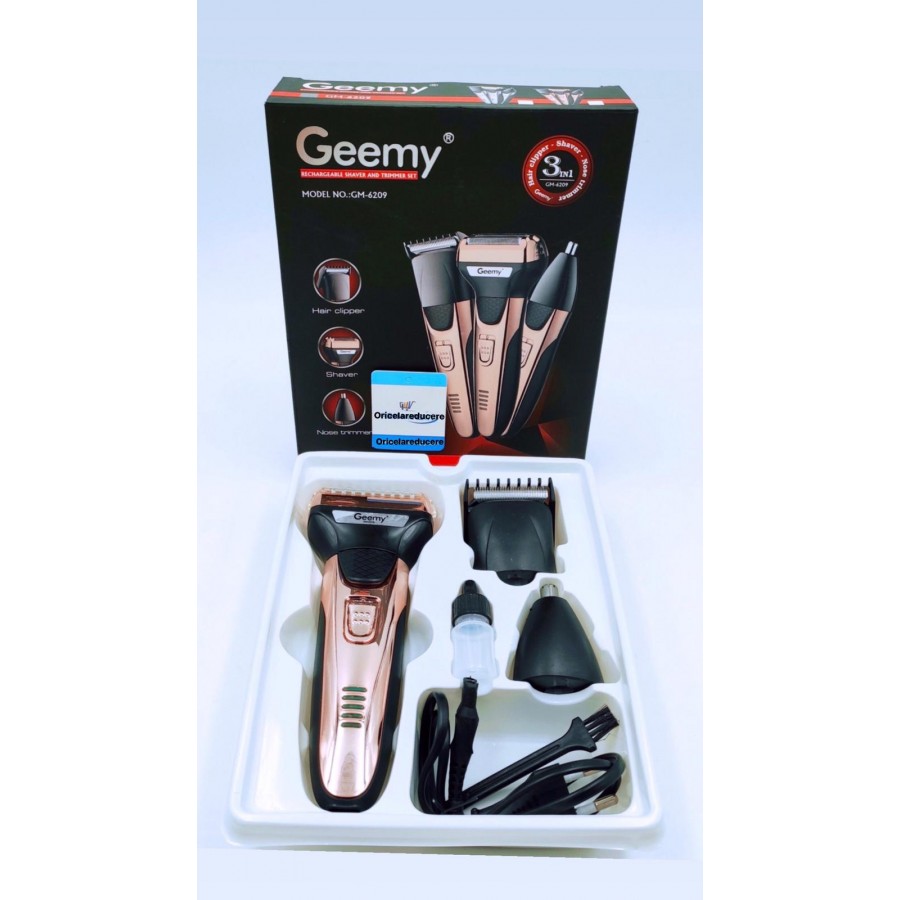Aparat de tuns si ras 3 in 1 Gemei Multishaver Set Gm-6209 - Sanatate&Frumusete - reducerim.ro