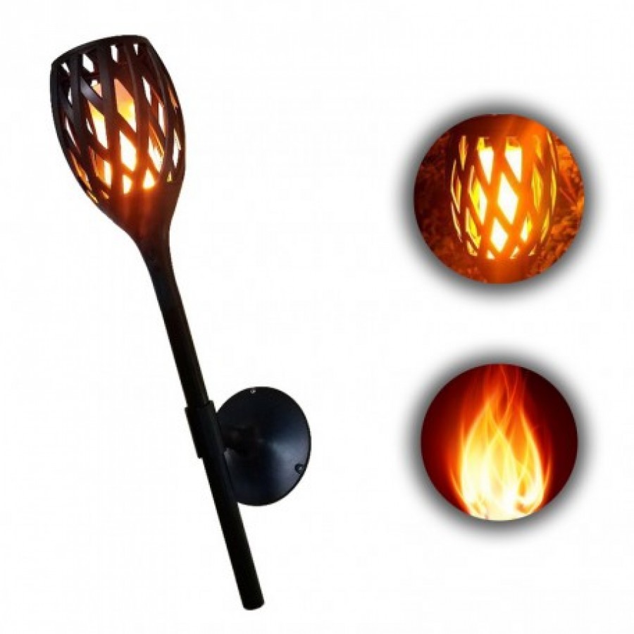 Lampa Solară pentru curte sau grădina cu efect real de Flacăra Torță 60 CM - ELECTRONICE - reducerim.ro