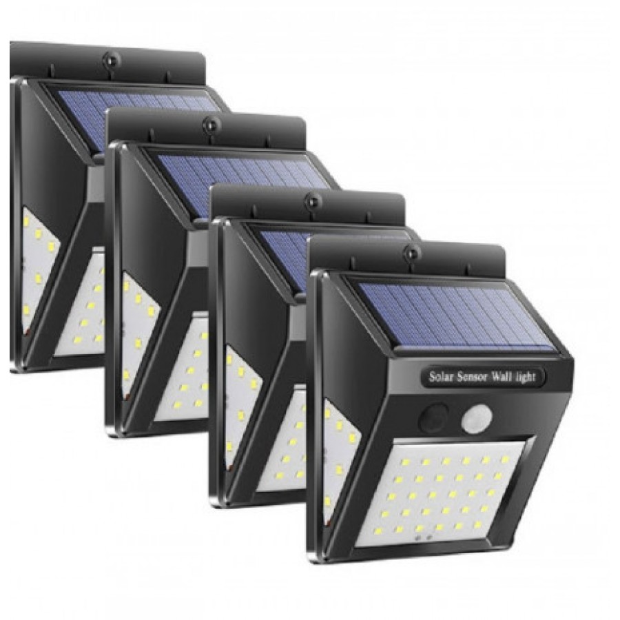 Set 4 Lampi solare 30 LED, senzor de miscar  3 moduri de iluminare - Casa si gradina - reducerim.ro