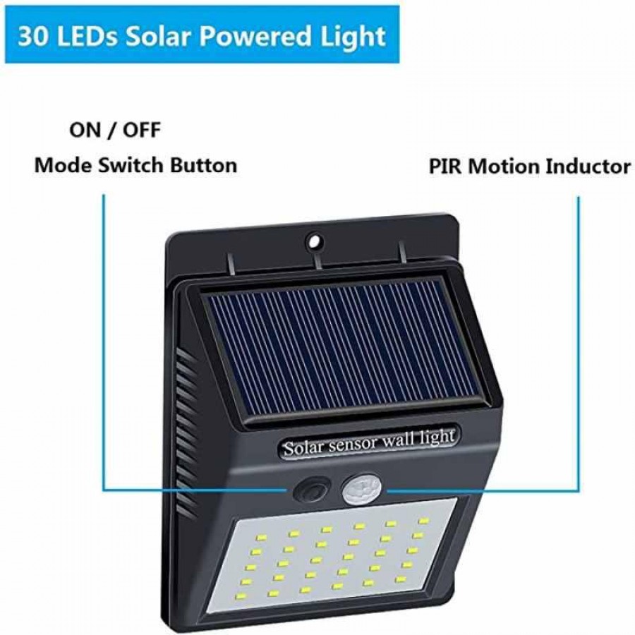 SET 5 Lampi Solare cu 30 LED,senzor de miscare si senzor de lumina - ELECTRONICE - reducerim.ro