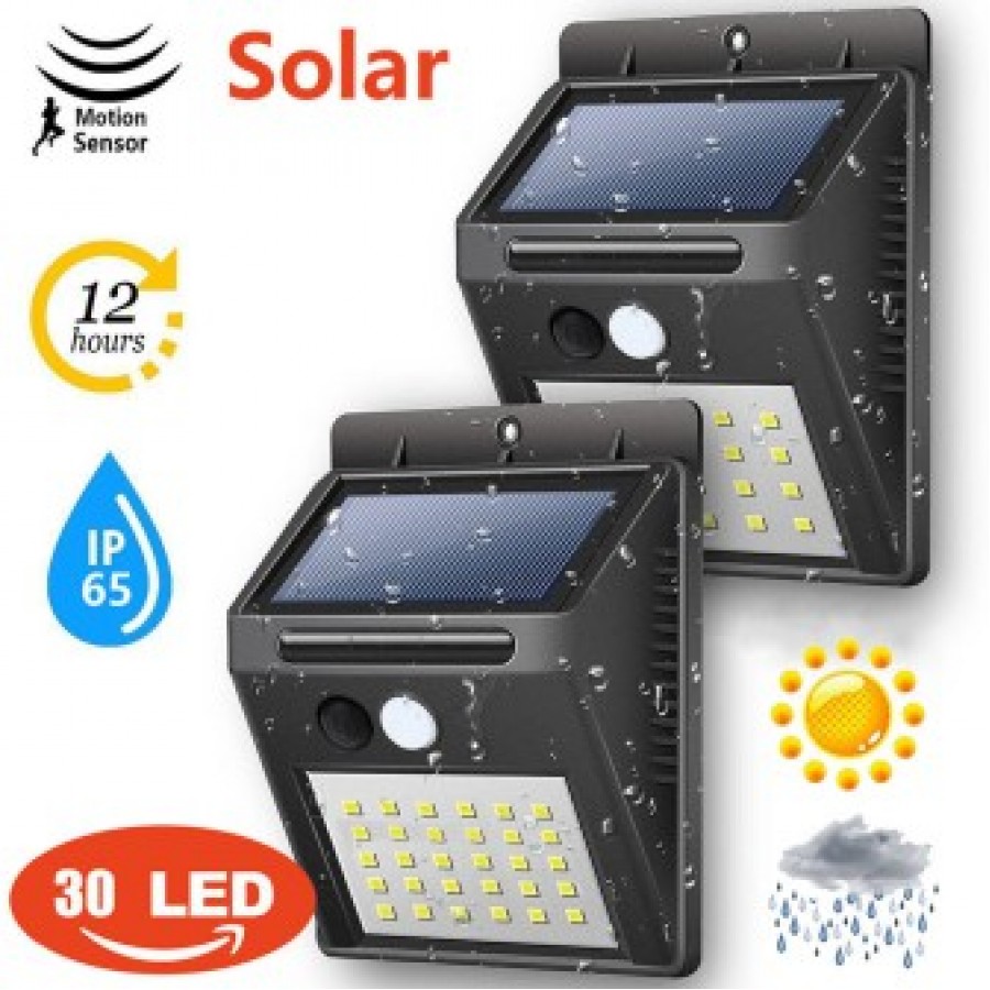 Set 6 lampi solar cu 30 led , senzor de miscare si senzor de lumina 3 moduri de iluminare - Casa si gradina - reducerim.ro