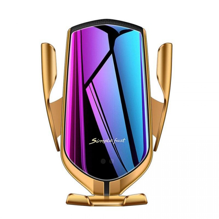 Suport Auto Auriu R1 Senzor Încărcare Fast Charge Wireless - Accesorii Telefoane -reducerim.ro Suport Auto Auriu R1 Senzor Încărcare Fast Charge Wireless - Accesorii Telefoane - reducerim.ro