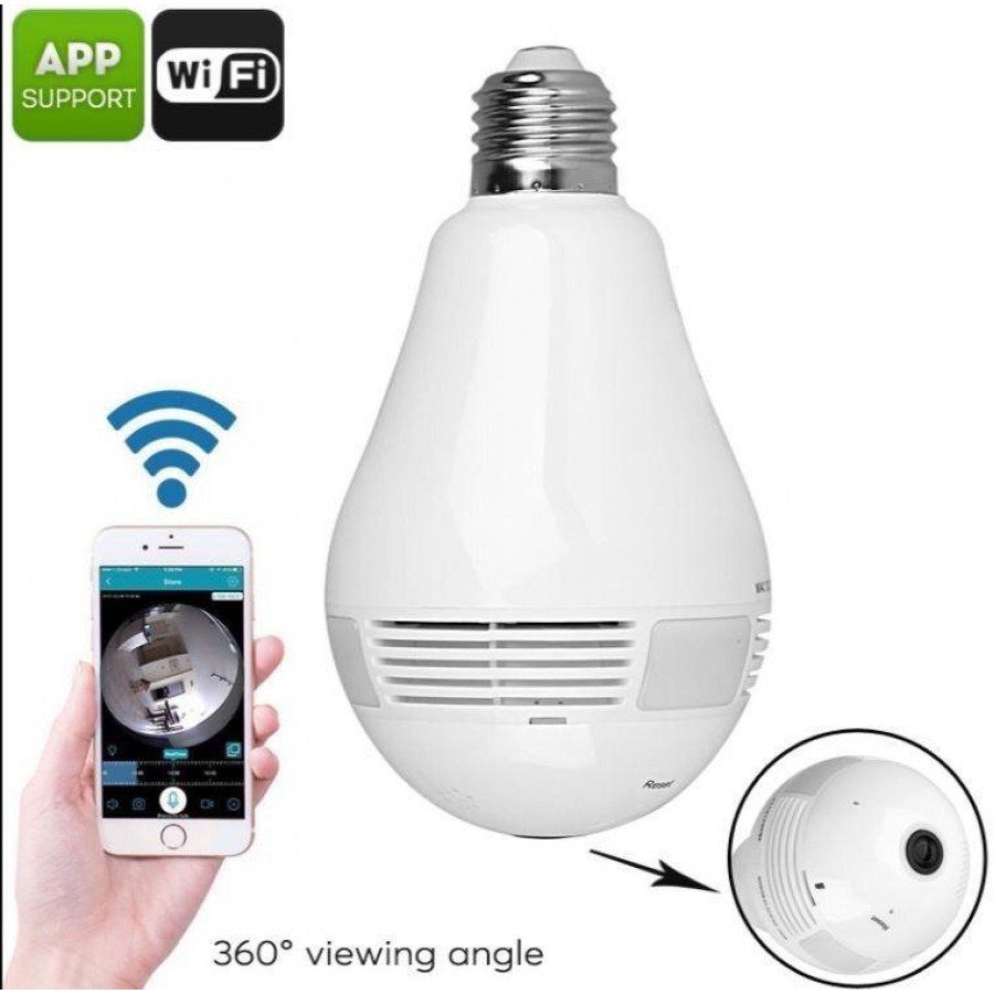 Camera supraveghere tip bec E27 IP WIFI, fullHD 1920*1080P, 2 mp, night vision, aplicatie telefon, alb - Camere de supraveghere -reducerim.ro Camera supraveghere tip bec E27 IP WIFI, fullHD 1920*1080P, 2 mp, night vision, aplicatie telefon, alb - Camere de supraveghere - reducerim.ro