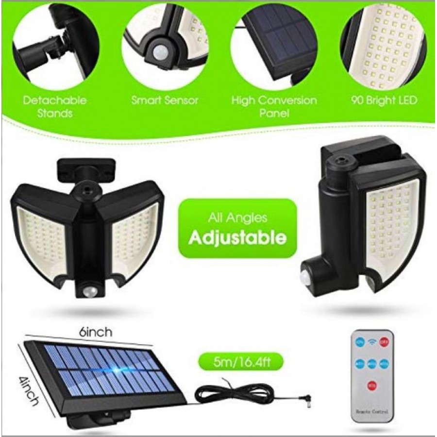 Lampa solara 90 LED, senzor de miscare, telecomanda - Panouri solare -reducerim.ro Lampa solara 90 LED, senzor de miscare, telecomanda - Panouri solare - reducerim.ro