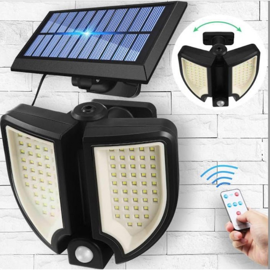 Lampa solara 90 LED, senzor de miscare, telecomanda - Panouri solare -reducerim.ro Lampa solara 90 LED, senzor de miscare, telecomanda - Panouri solare - reducerim.ro