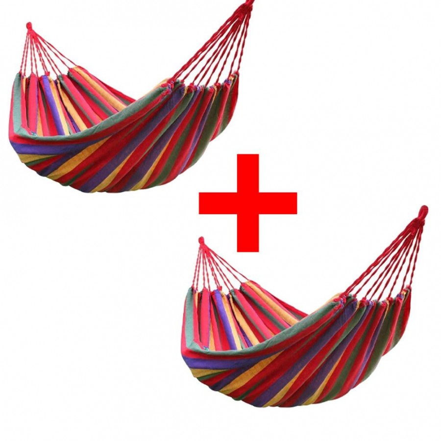 OFERTA HAMAC MULTICOLOR DIN BUMBAC CU HUSA DE TRANSPORT, 1+1 CADOU - Casa si gradina - reducerim.ro
