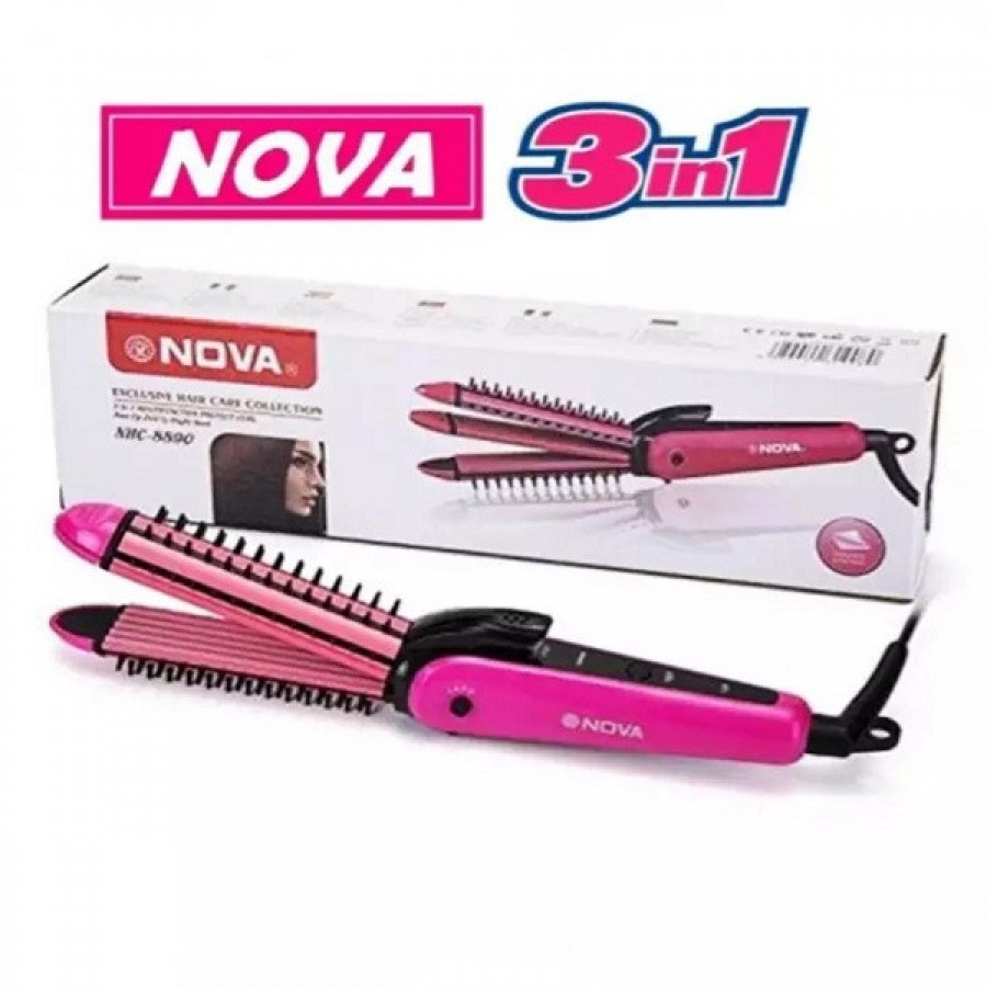 Placa de par 3in1 Nova-8890, NHC, negru/roz - Sanatate&Frumusete -reducerim.ro Placa de par 3in1 Nova-8890, NHC, negru/roz - Sanatate&Frumusete - reducerim.ro