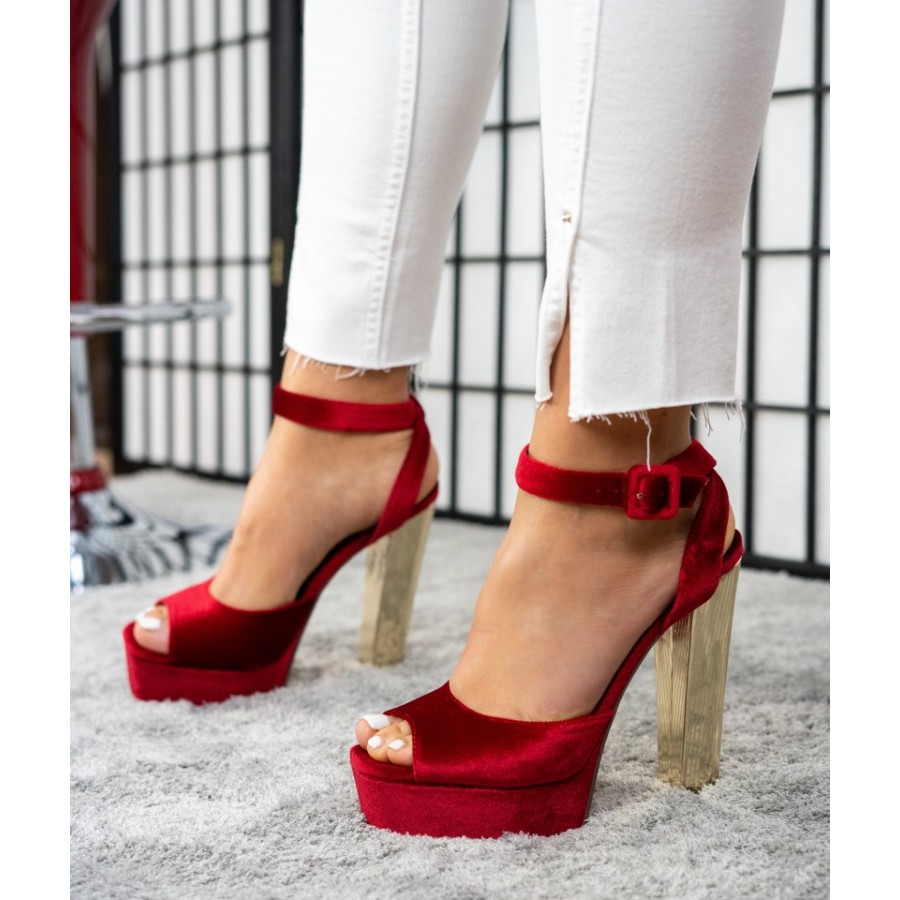 Sandale K1L5851-1 RED P4 - Sandale Toc - reducerim.ro