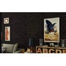 Tapet 3D Autoadeziv , design modern , dimensiuni 77x70cm , model caramida in relief , negru - Casa si gradina - reducerim.ro