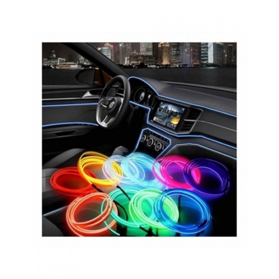 Set 2 benzi decorative auto LED 2 metri, pentru interior - Auto-Moto -reducerim.ro Set 2 benzi decorative auto LED 2 metri, pentru interior - Auto-Moto - reducerim.ro