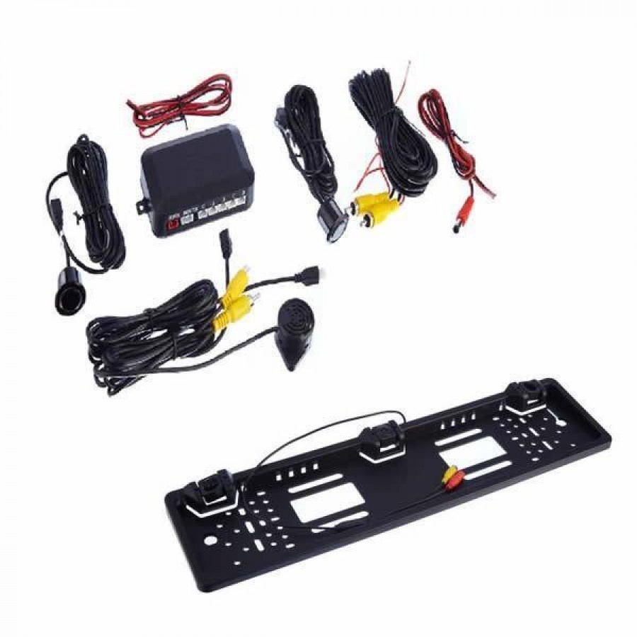 Suport auto de numar cu senzori parcare si camera, Negru - Auto-Moto -reducerim.ro Suport auto de numar cu senzori parcare si camera, Negru - Auto-Moto - reducerim.ro