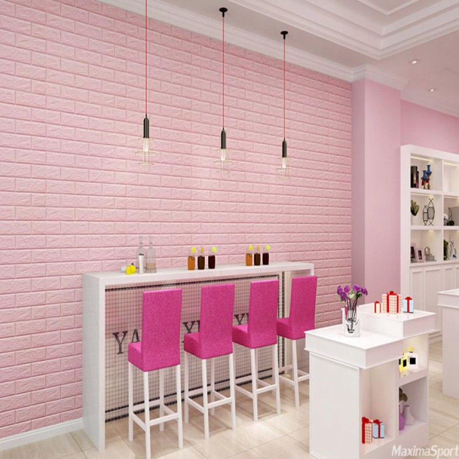 Tapet 3D caramizi roz, auto-adeziv pentru interior, 70 x 77 cm - Casa si gradina -reducerim.ro Tapet 3D caramizi roz, auto-adeziv pentru interior, 70 x 77 cm - Casa si gradina - reducerim.ro