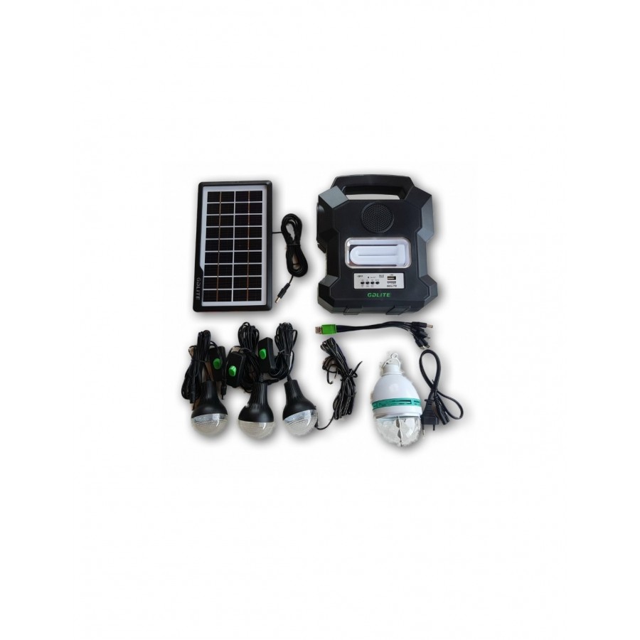 Kit solar GD1000A cu lanterna LED, 3 becuri, panou si USB - Panouri solare - reducerim.ro