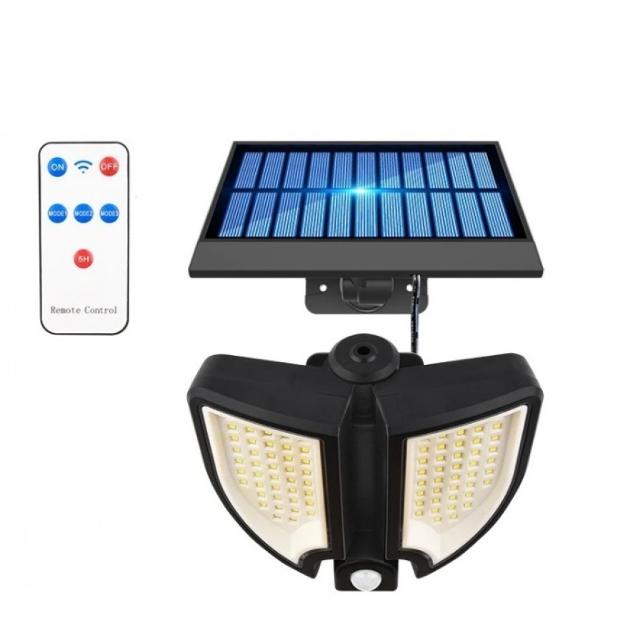 Lampa LED cu Incarcare Solara, Senzor de Miscare 100W 3 Moduri de Iluminare + Telecomanda - Panouri solare -reducerim.ro Lampa LED cu Incarcare Solara, Senzor de Miscare 100W 3 Moduri de Iluminare + Telecomanda - Panouri solare - reducerim.ro
