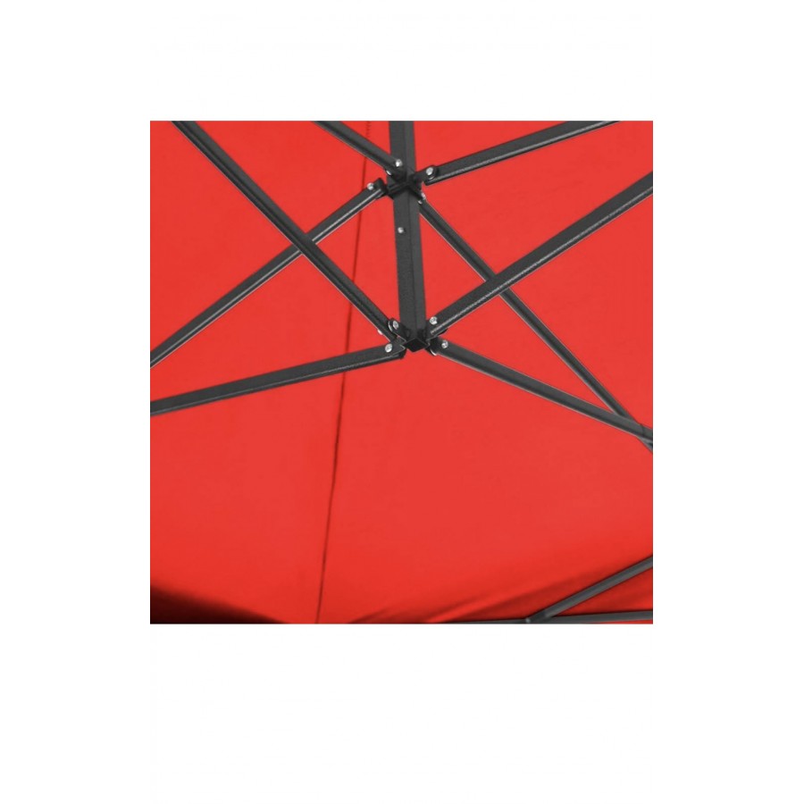 Cort IMPERMEABIL  pavilion pliabil 3m * 3m, structura metalica, culoare ROSU - Corturi - reducerim.ro