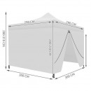 Cort IMPERMEABIL  pavilion pliabil 3m * 3m, structura metalica, culoare ROSU - Corturi - reducerim.ro