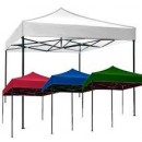 Cort IMPERMEABIL  pavilion pliabil 3m * 3m, structura metalica, culoare ROSU - Corturi - reducerim.ro