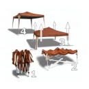 Cort IMPERMEABIL  pavilion pliabil 3m * 3m, structura metalica, culoare ROSU - Corturi - reducerim.ro