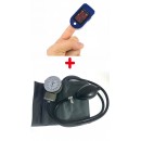 PACHET Clasic Tensiometru Manual + Aparat de masurare puls, Oximetru pentru deget cu display, Masurare Saturatie Oxigen - Ingrijire Personala - reducerim.ro