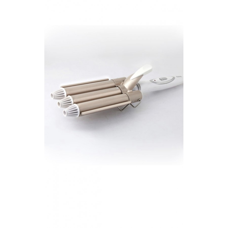 Ondulator profesional cu 3 elementi, Kemei, KM-1010, Temperatura reglabila, 45W, Auriu/Alb - Ingrijire Personala - reducerim.ro