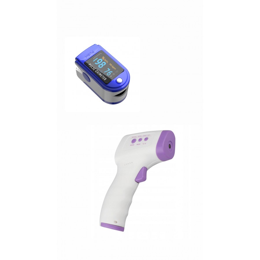 SET Pulsoximetru universal + Termometru Infrarosu Digital - Ingrijire Personala - reducerim.ro