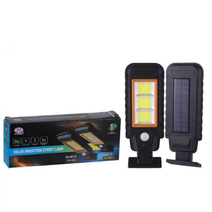 LICHIDARE STOC :Lampa solara HS-8011C, senzor de miscare, rezistenta la apa, Negru/Portocaliu - LICHIDARE STOC - reducerim.ro