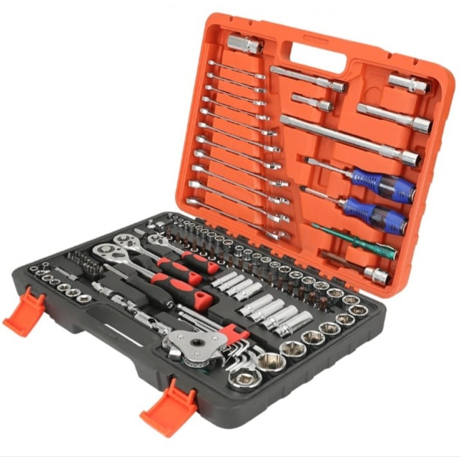 Kit Trusa tubulare CR-V, 121 piese + Set complet surubelnita brat flexibil cu accesorii, trusa 41in1 Kit Trusa tubulare CR-V, 121 piese + Set complet surubelnita brat flexibil cu accesorii, trusa 41in1