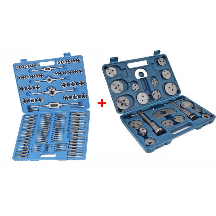 PACHET PROMOTIONAL Trusa  deTarozi si Filiere + Presa pentru repararea pistoanelor de frana Tagred, 22 piese complexe