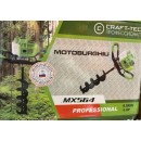 Motoburghiu ROSU  benzina Craft-Tec , MX564, 4.5kW, motor 2 timpi, 6 CP + burghiu  250mm