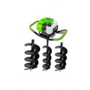 Motoburghiu verde benzina Craft-Tec  MX200, 4.5kW, motor 2 timpi, 6 CP +3 x burghie 150 mm, 200 mm si 250 mm 