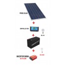 Kit solar cu Panou fotovoltaic 50W,Controller 20A, si Acumulator  12V-7,2A Bec 12V plus  Invertor 500W 12V to 220v +bec  220V