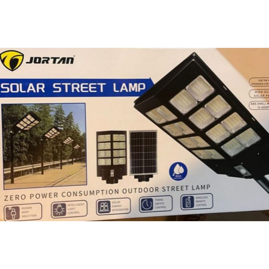 Lampa Stradala Proiector LED cu Incarcare Solara Jortan, 800W - 16 Cadrane, Panou Solar Incorporat, acumulator intern, 96 leduri Cod 0170z Lampa Stradala Proiector LED cu Incarcare Solara Jortan, 800W - 16 Cadrane, Panou Solar Incorporat, acumulator intern, 96 leduri Cod 0170z