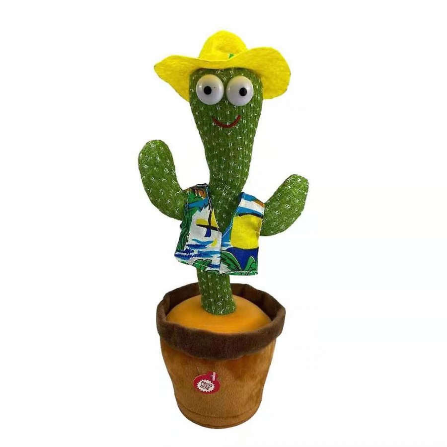 Cactus dansator și vorbitor,jucărie de plus, palarie si camasa incluse - PRODUSE NOI - reducerim.ro