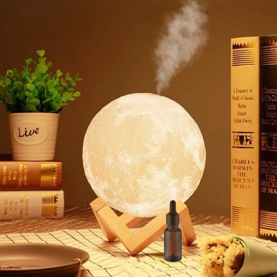 2 in 1 umidificator si lampa de veghe Moon Lamp Humidifier, capacitate rezervor 880 ml + Ulei aromaterapie CADOU - Dispozitive De Aromaterapie - reducerim.ro
