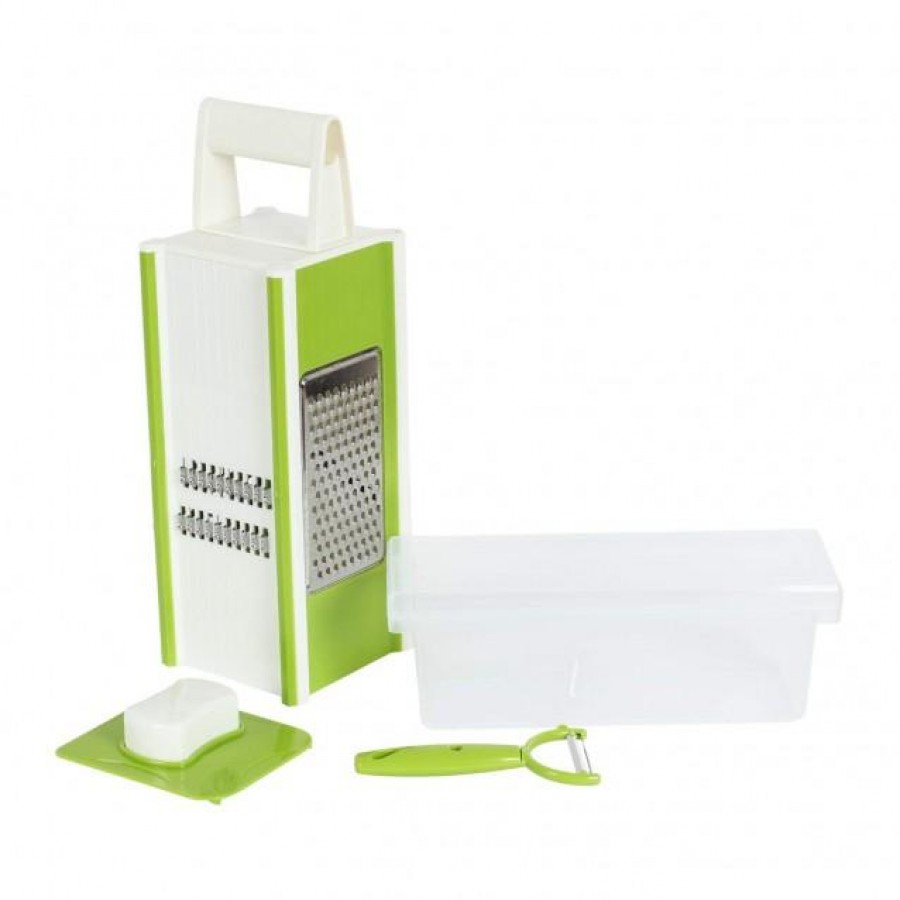 Razatoare multifunctionala cu recipient de colectare, Alb/Verde - Bucatarie -reducerim.ro Razatoare multifunctionala cu recipient de colectare, Alb/Verde - Bucatarie - reducerim.ro