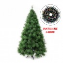 Brad Pin VERDE artificial stufos inaltime 180 cm + INSTALATIE LED  CADOU - Brazi - reducerim.ro