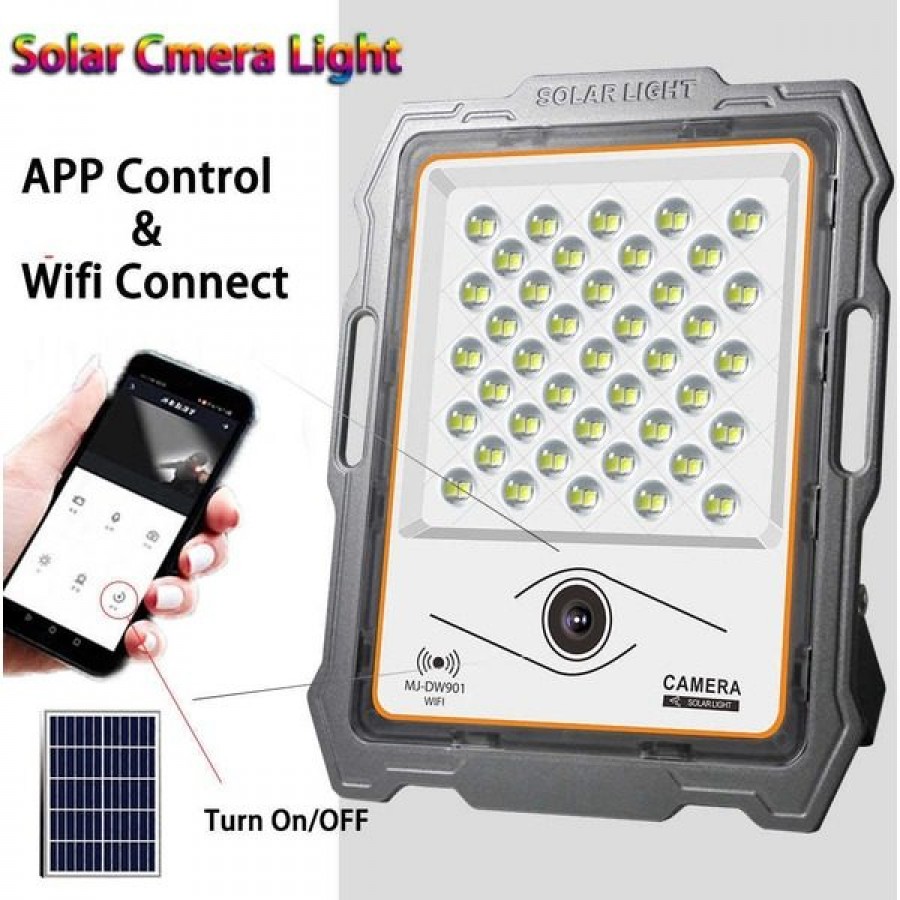 Camera de supraveghere WiFi 1080p cu proiector LED 100W si panou solar MJ-DW901 - PRODUSE NOI -reducerim.ro Camera de supraveghere WiFi 1080p cu proiector LED 100W si panou solar MJ-DW901 - PRODUSE NOI - reducerim.ro