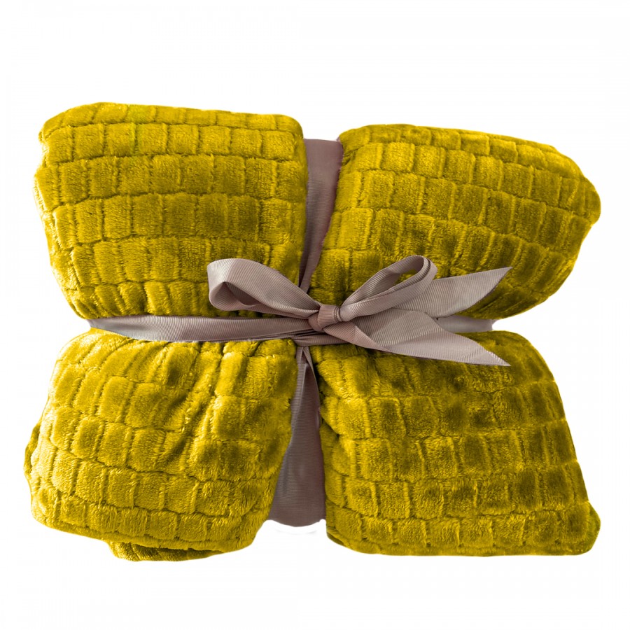 Patura pufoasa Valentine Home Cocolino, Galben - Casa si gradina - reducerim.ro