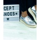 Pantofi oxford 7-895 SILVER R1/10/3 - Incaltaminte dama - reducerim.ro