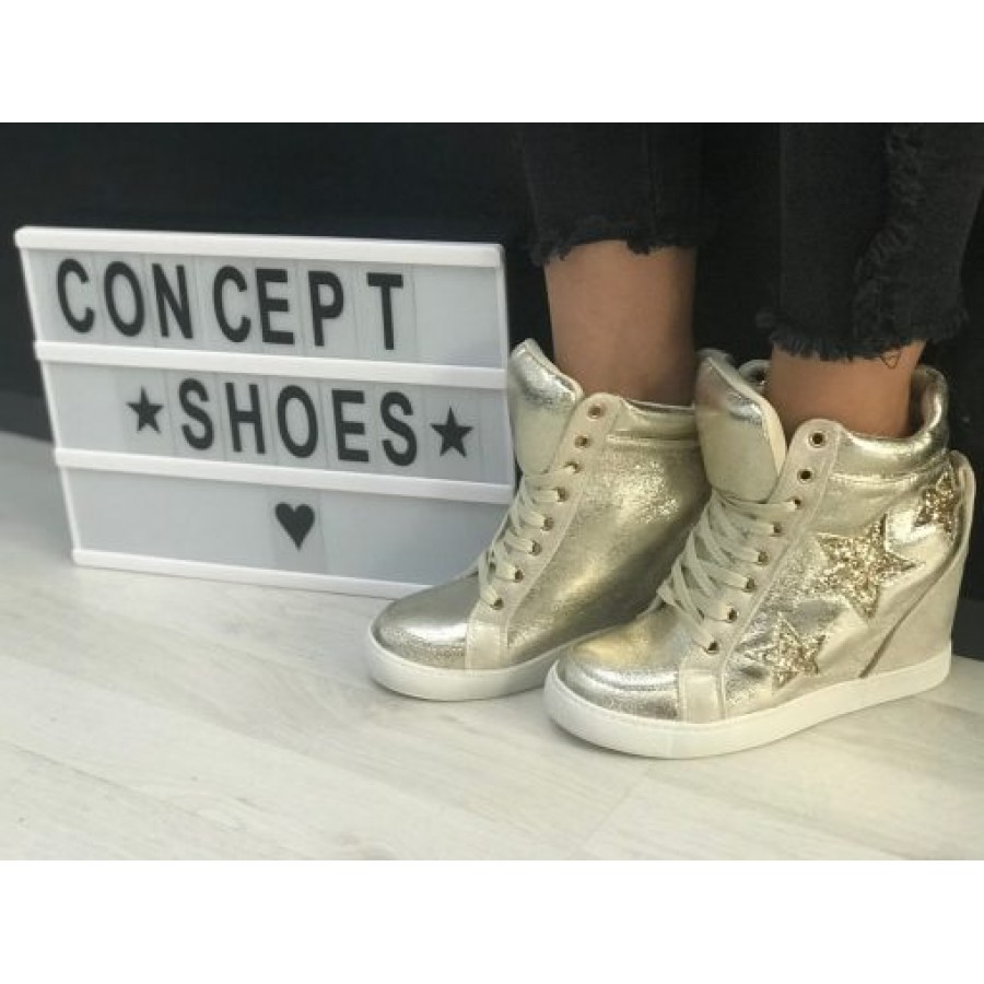 Sneakers sport inalti 1G-17088 GOLD R1/1/4 - Ghete Sport - reducerim.ro