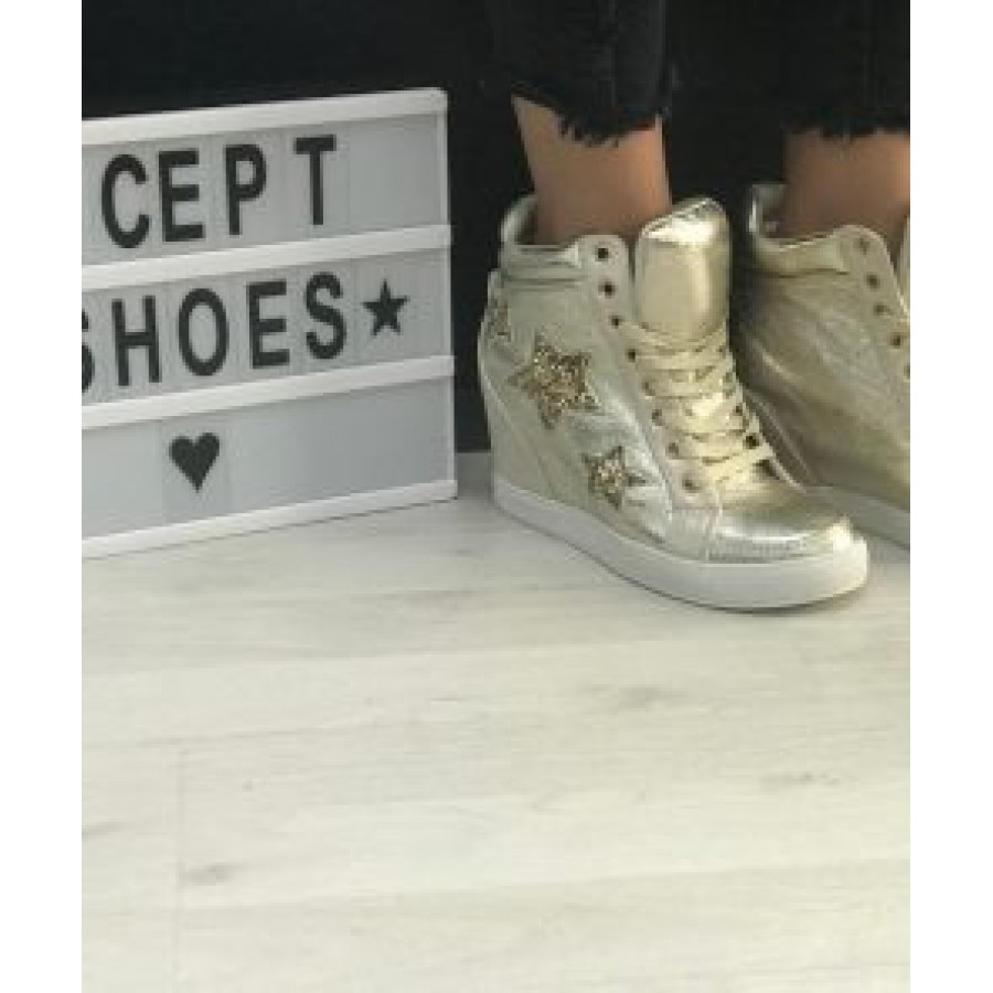 Sneakers sport inalti 1G-17088 GOLD R1/1/4 - Ghete Sport - reducerim.ro